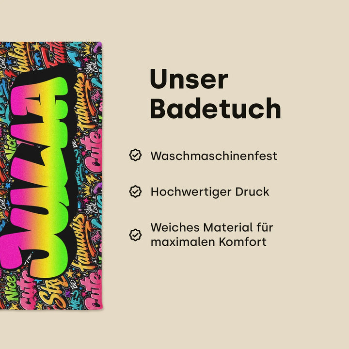 Personalisiertes Badehandtuch "Graffiti Name"