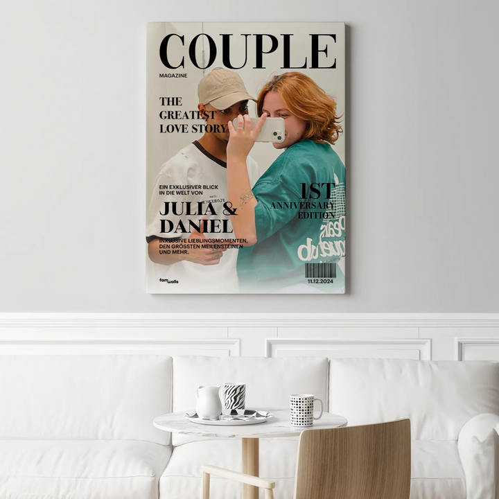 Personalisierte Leinwand "Couple Magazine"