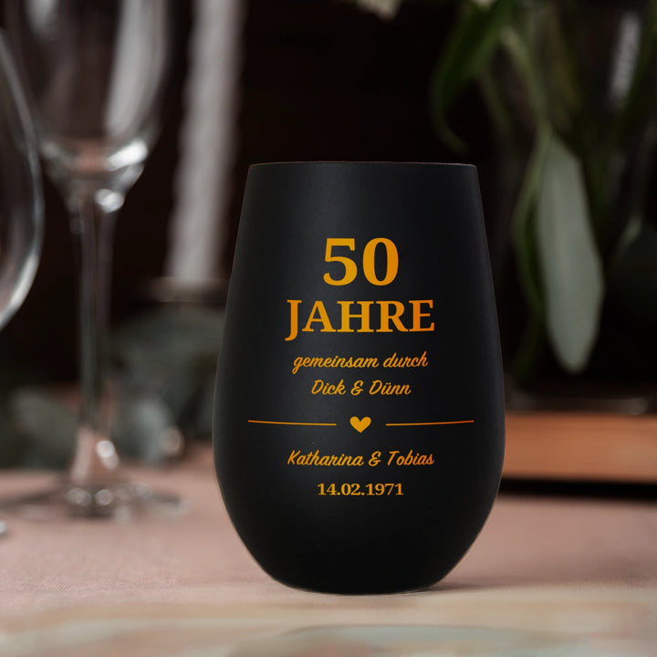 Personalisiertes Windlicht "Goldene Hochzeit"