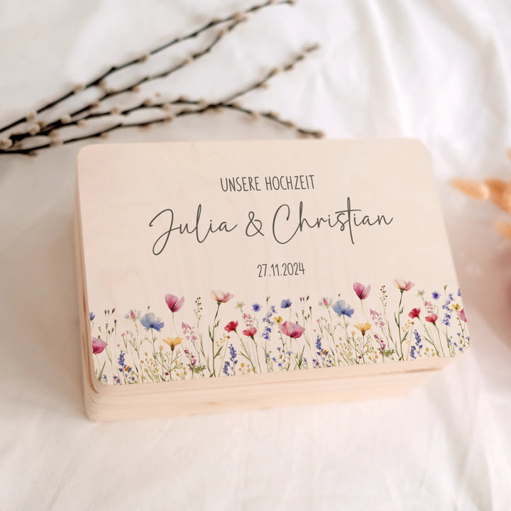Personalisierte Erinnerungskiste Hochzeit "Blumen"