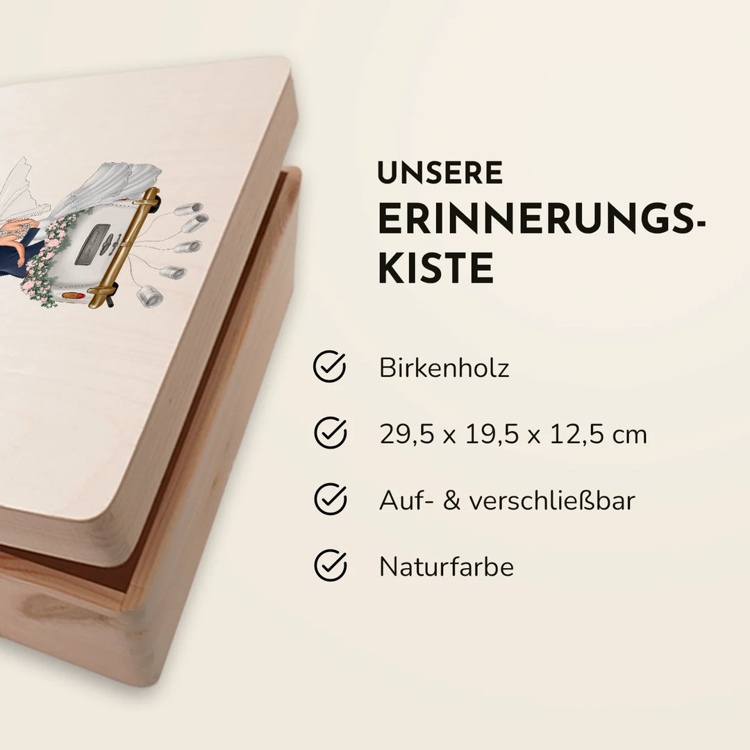 Personalisierte Erinnerungskiste "Just Married"