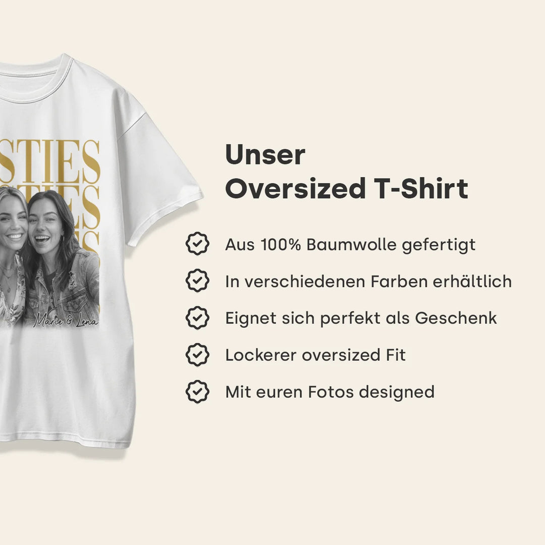 Personalisiertes T-Shirt "Besties Retro"