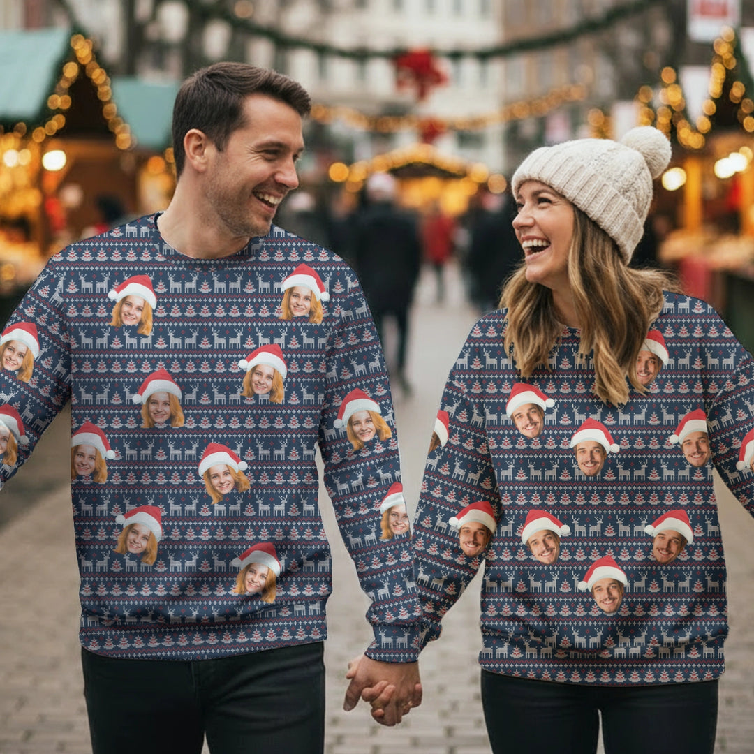 Personalisierter Ugly Christmas Sweater "Rentier"