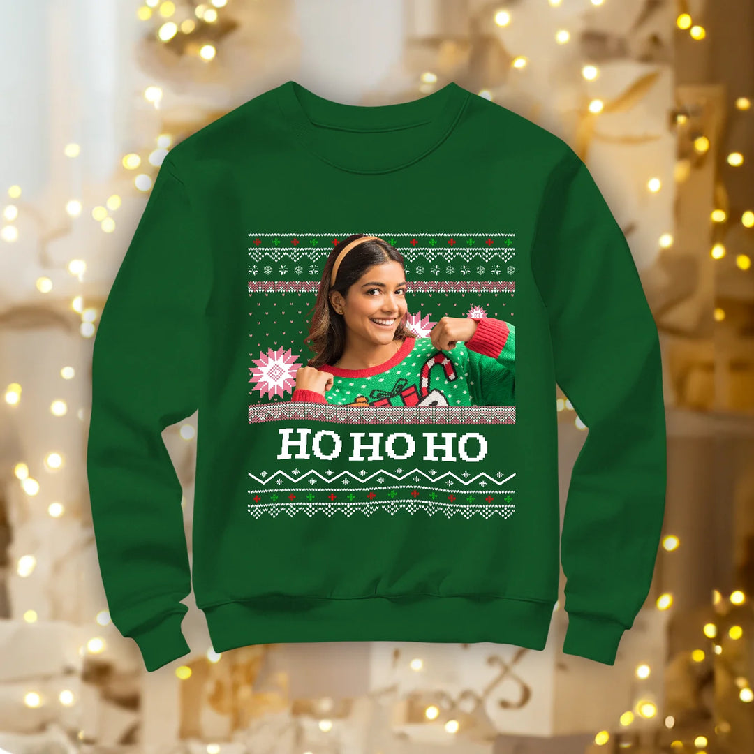 Personalisierter Christmas Sweater "Ho Ho Ho"