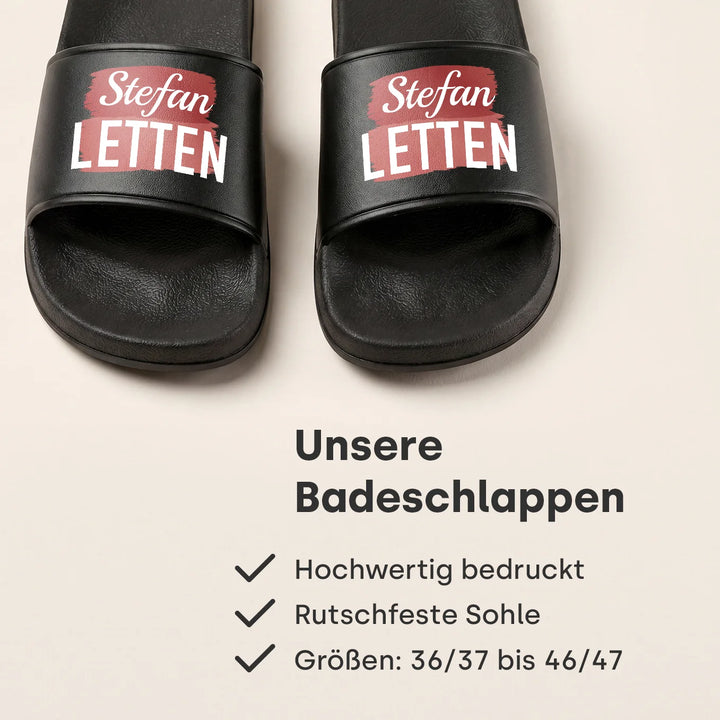Personalisierte Badeschlappen "Dein Name"