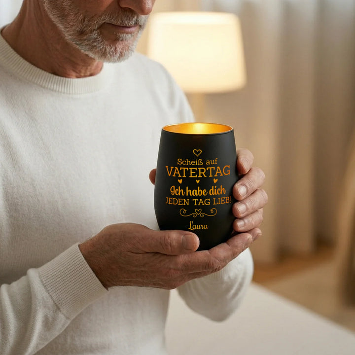 Personalisiertes Windlicht "Scheiß auf Vatertag”