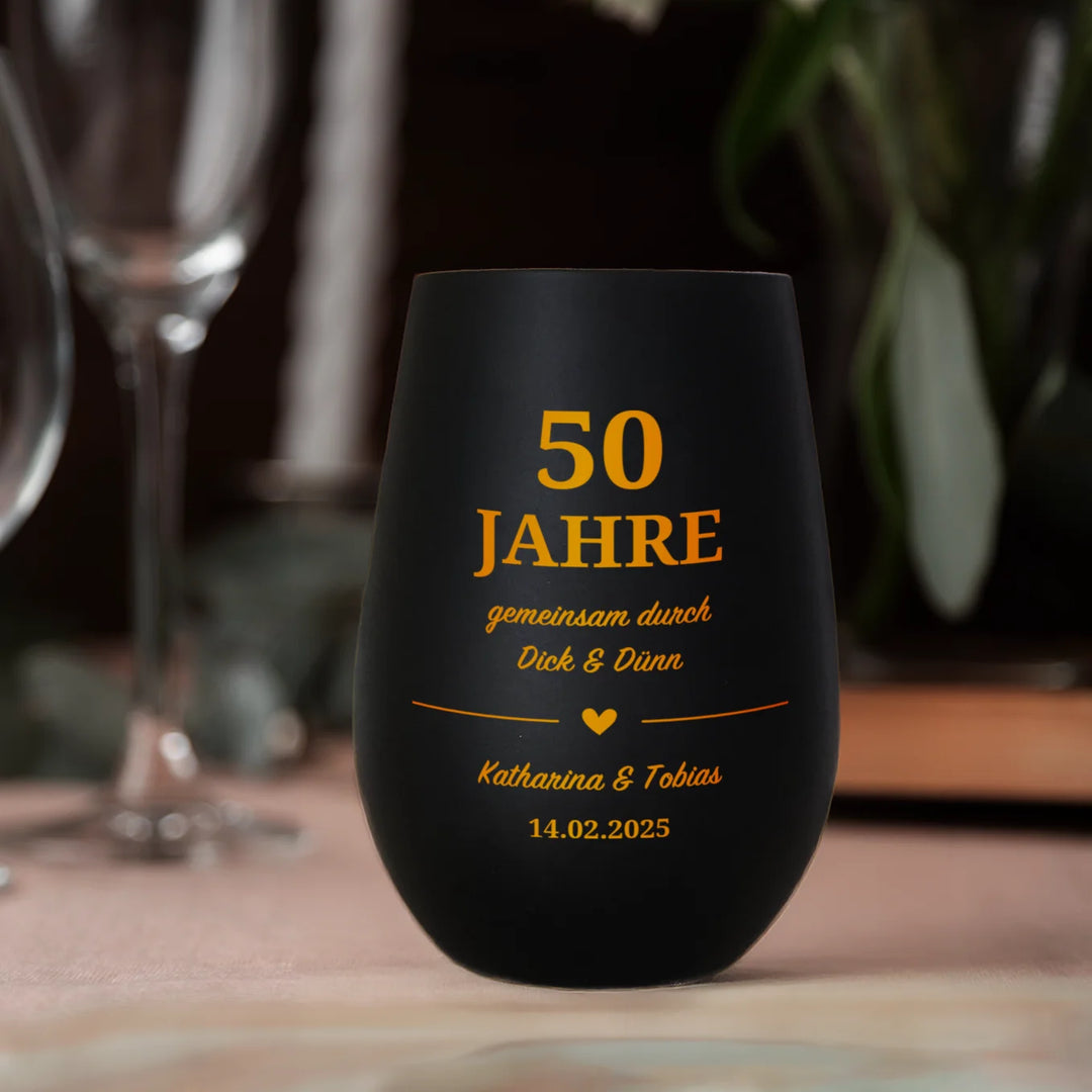 Personalisiertes Windlicht "Goldene Hochzeit"