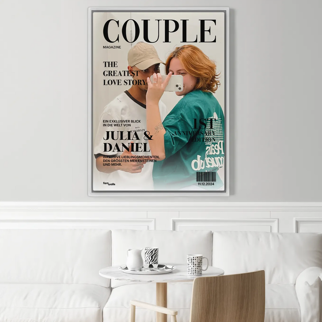 Personalisierte Leinwand "Couple Magazine"