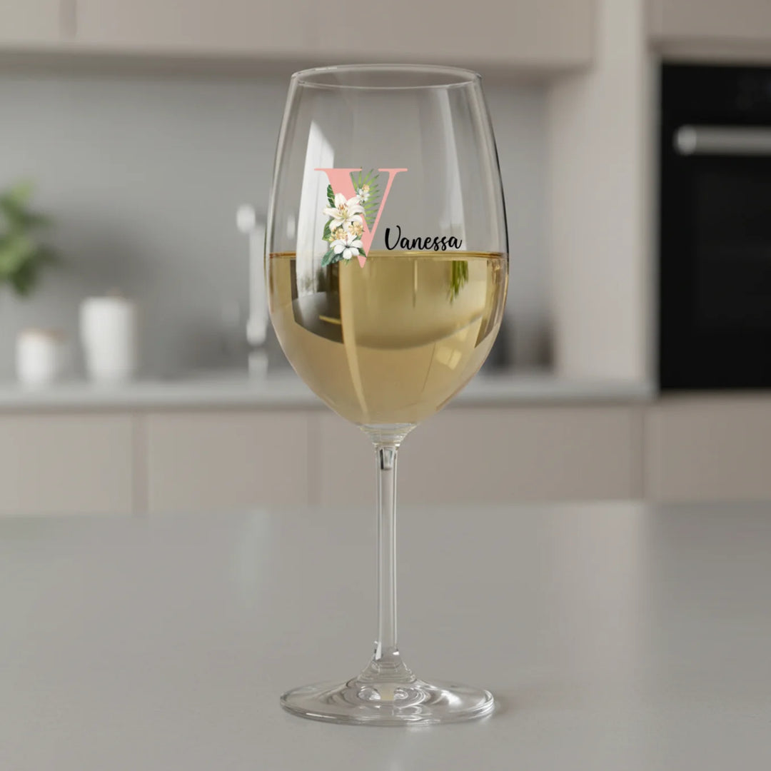 ▷ Personalisiertes Weinglas mit Name & Initiale