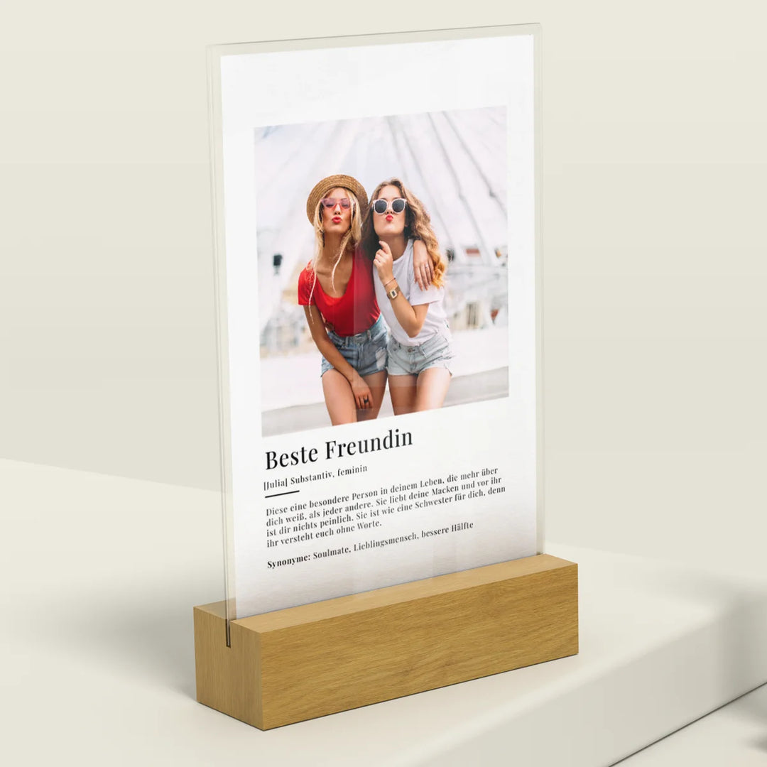 Personalisiertes Acryl-Glas "Beste Freundin Definition"-1
