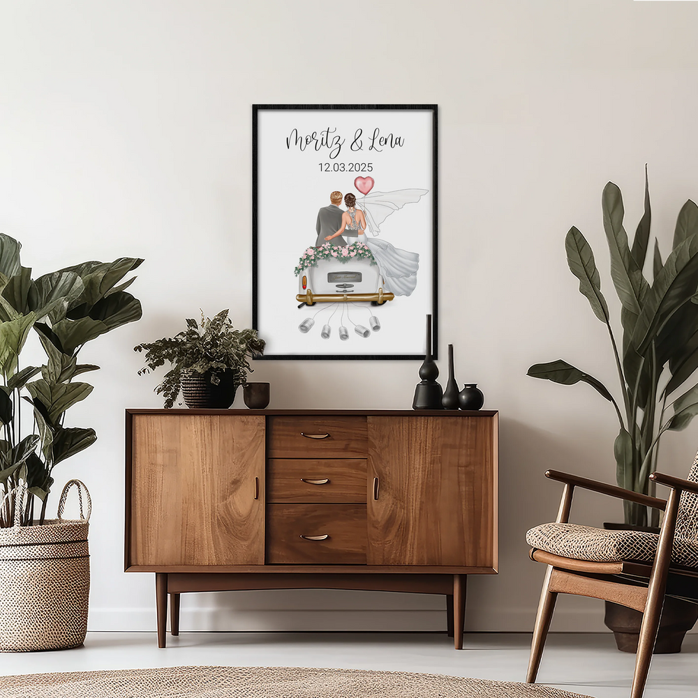 "Just Married" - Personalisiertes Poster als Geldgeschenk