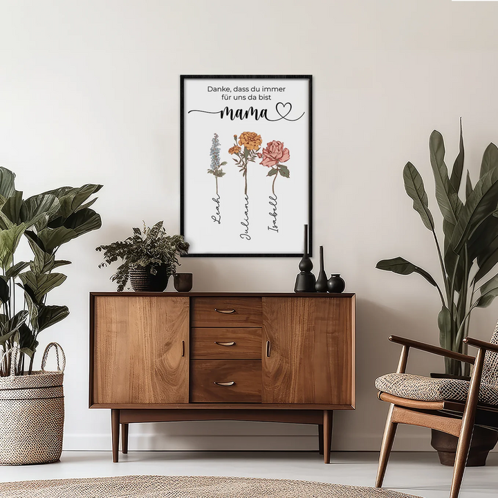 Personalisiertes Poster "Blumen für Mama"