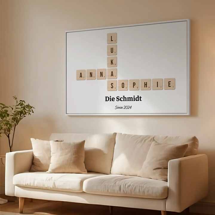 Personalisierte Leinwand "Scrabble"