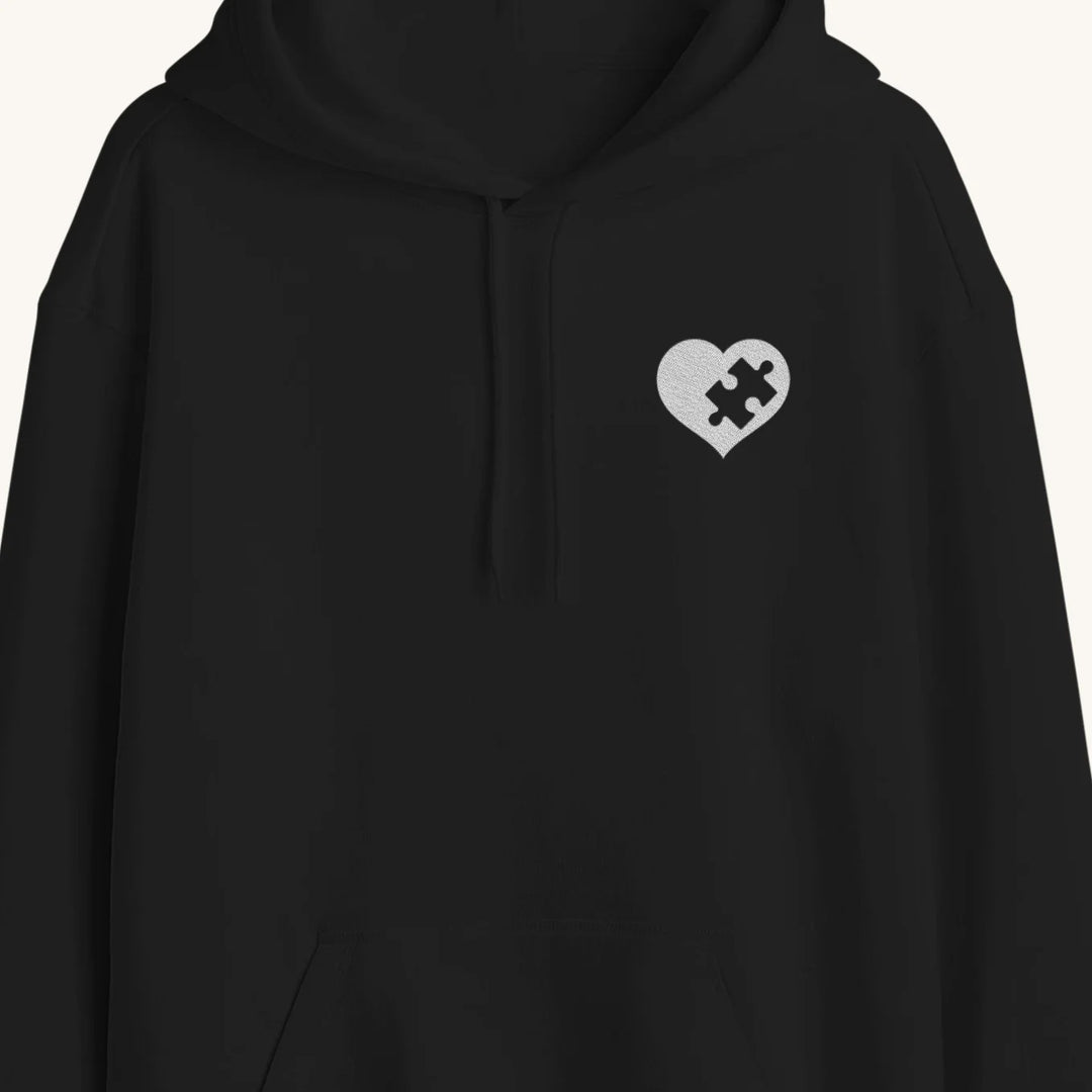 Personalisierte Partnerlook Hoodies mit Stick "Puzzlestück"