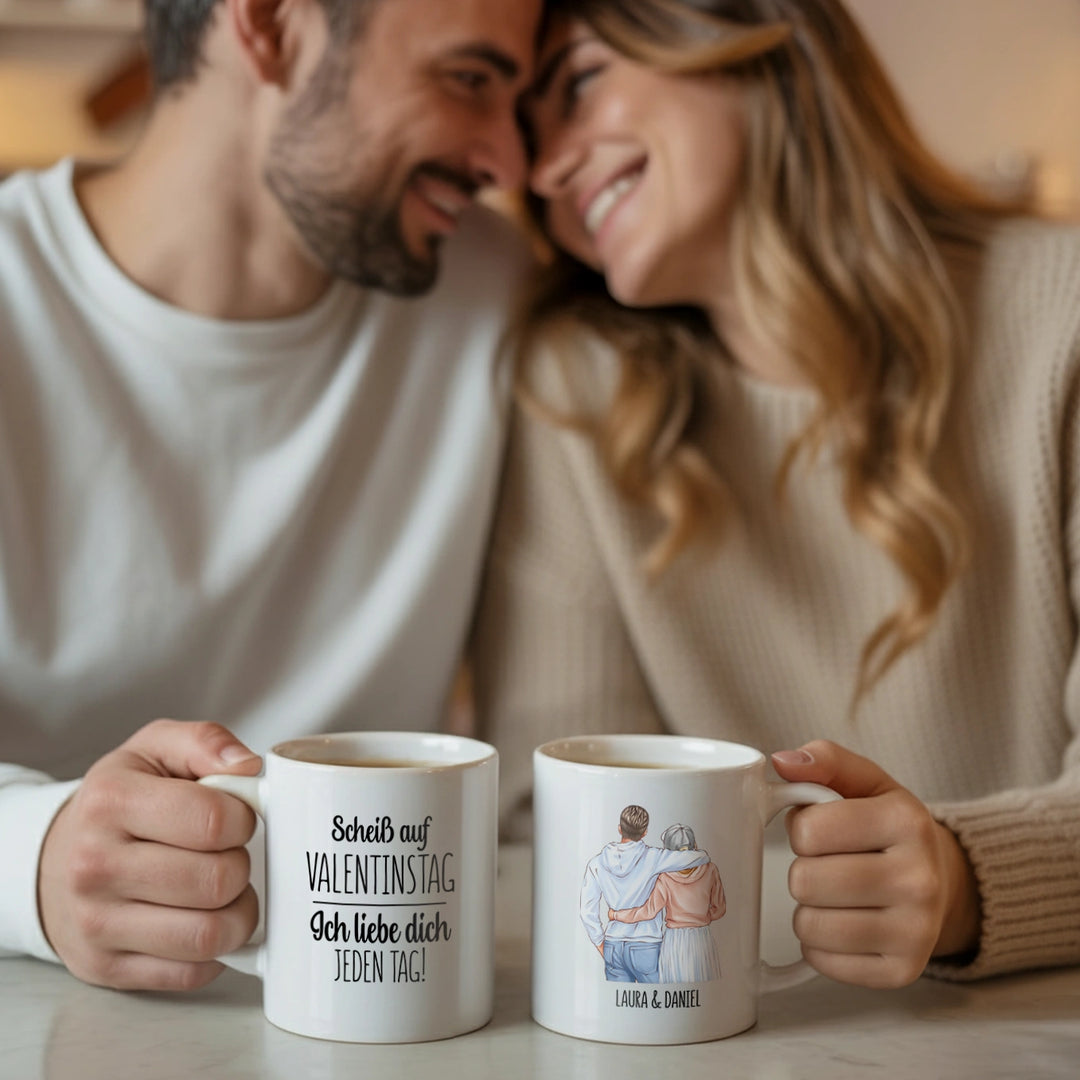 Personalisierte Tasse "Valentinstag"