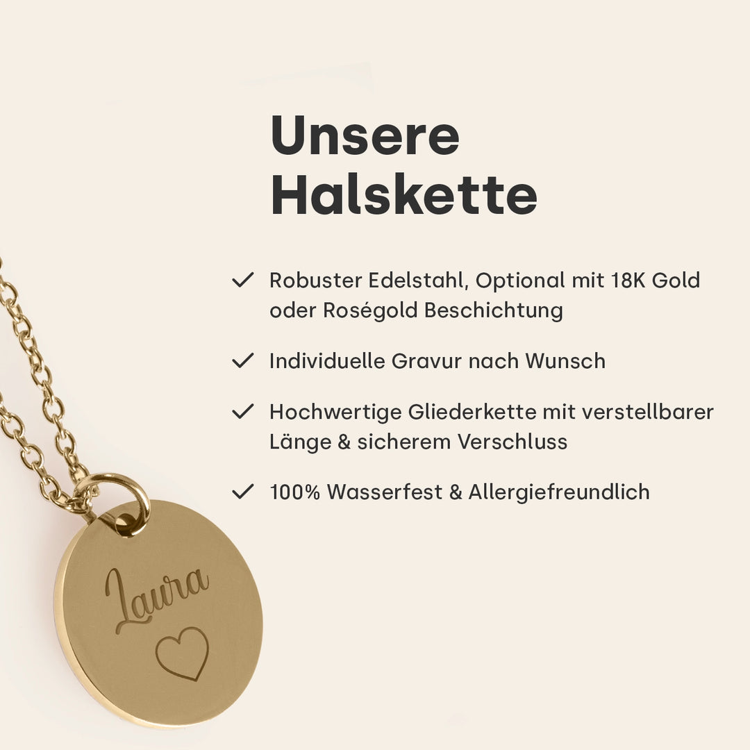 Personalisierte Kette mit Gravur "Besties"