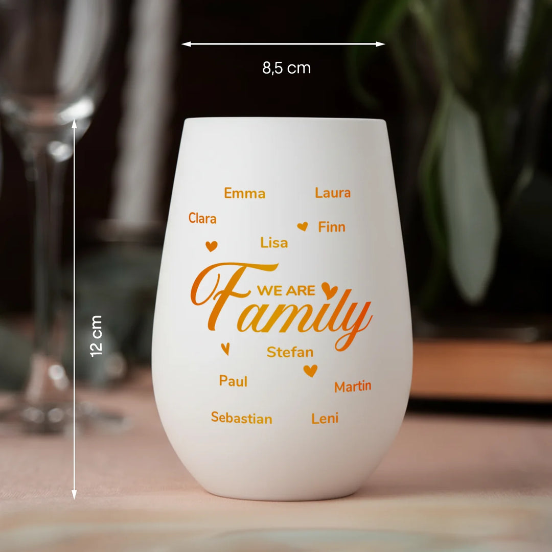 Personalisiertes Windlicht Weiß "Familie"