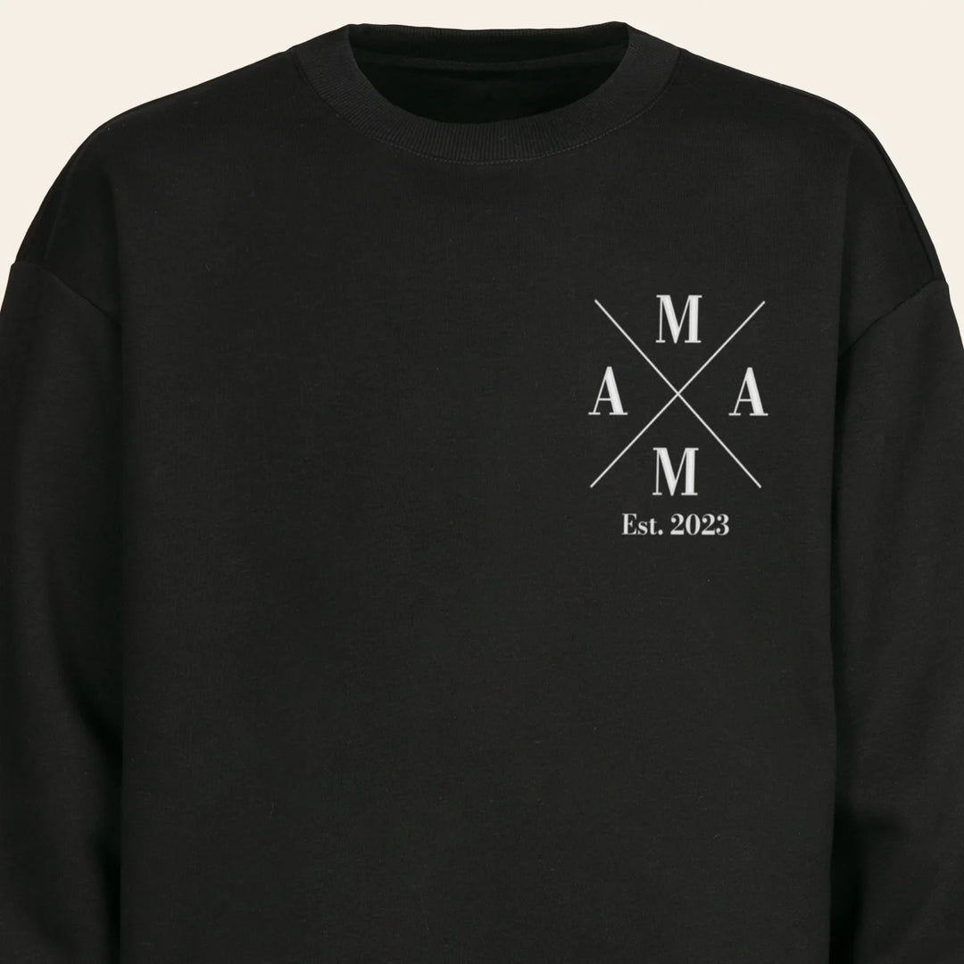 Personalisierter Sweater "Mama Cross" mit Ärmeldruck