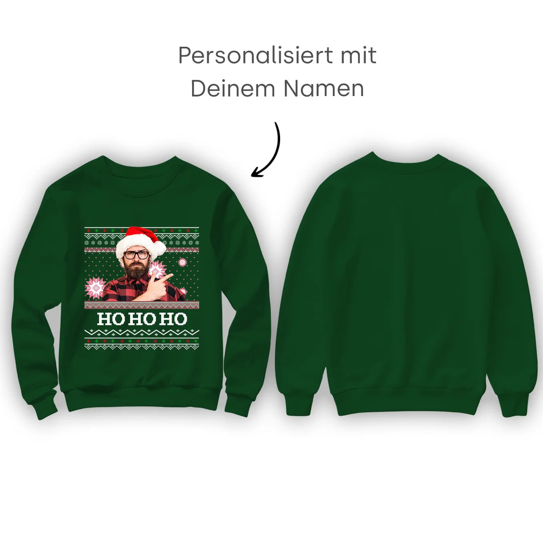 Personalisierter Christmas Sweater "Ho Ho Ho"