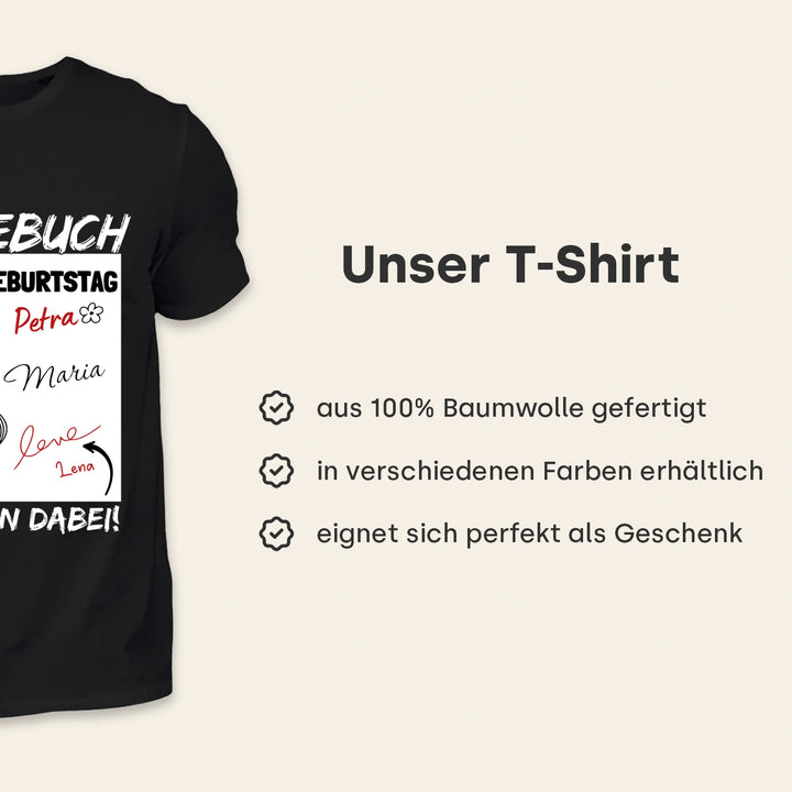 Personalisiertes T-Shirt “Gästebuch Geburtstag”