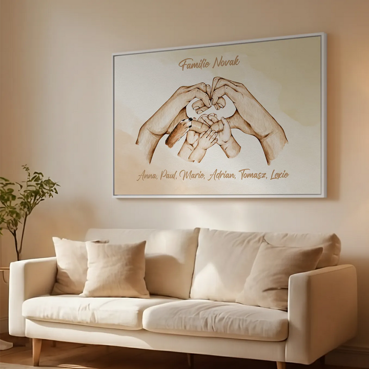 Personalisierte Leinwand "Familienglück"