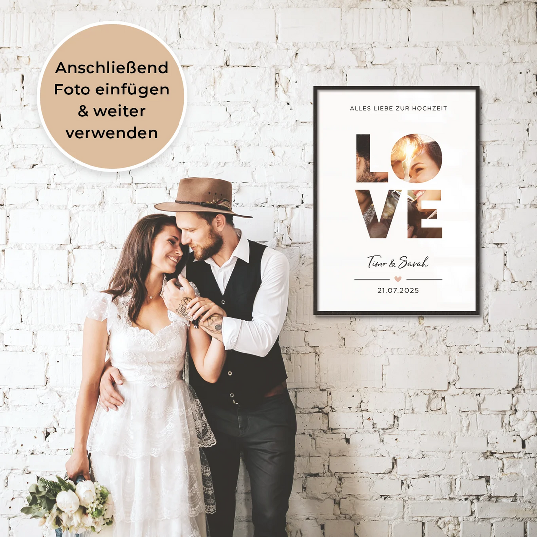Personalisiertes Geldgeschenk zur Hochzeit "Love"