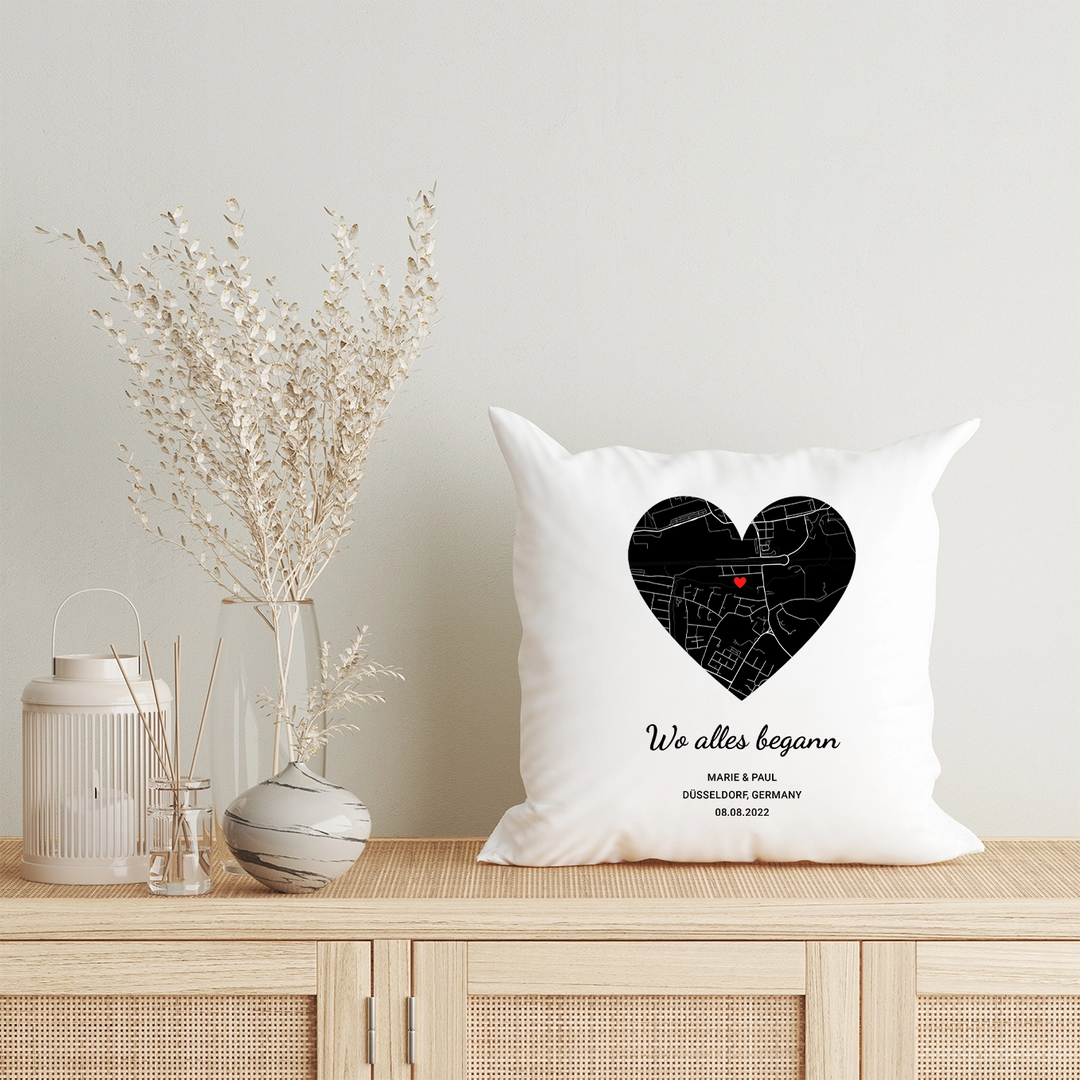Personalized pillow ''Heart Map''