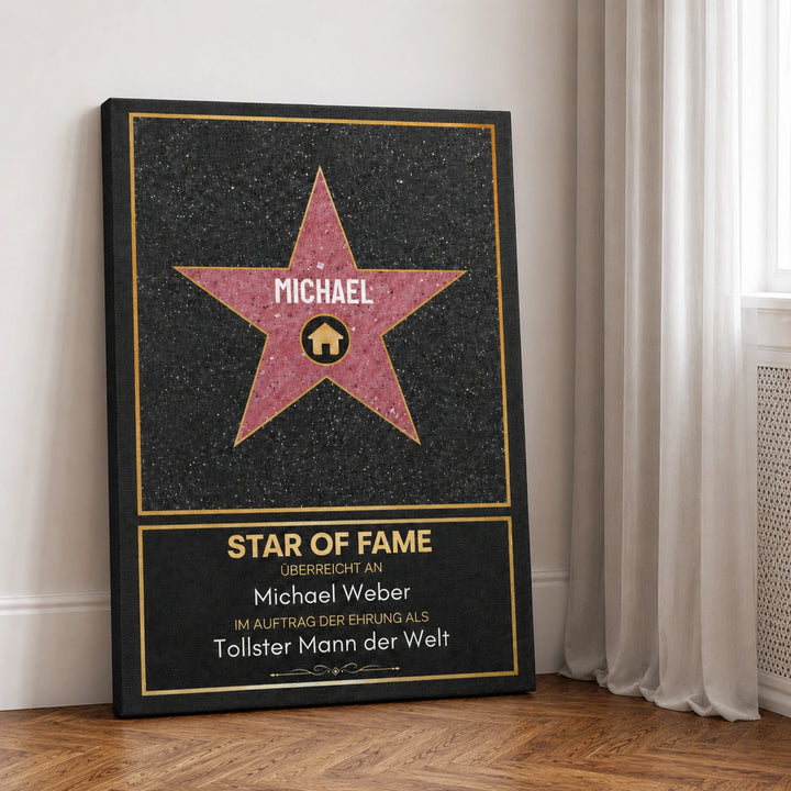 Personalisierte Leinwand "Star of Fame"