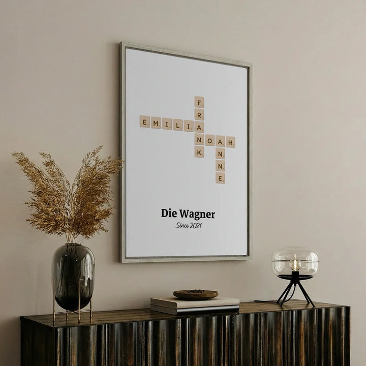 Personalisierte Leinwand "Scrabble"