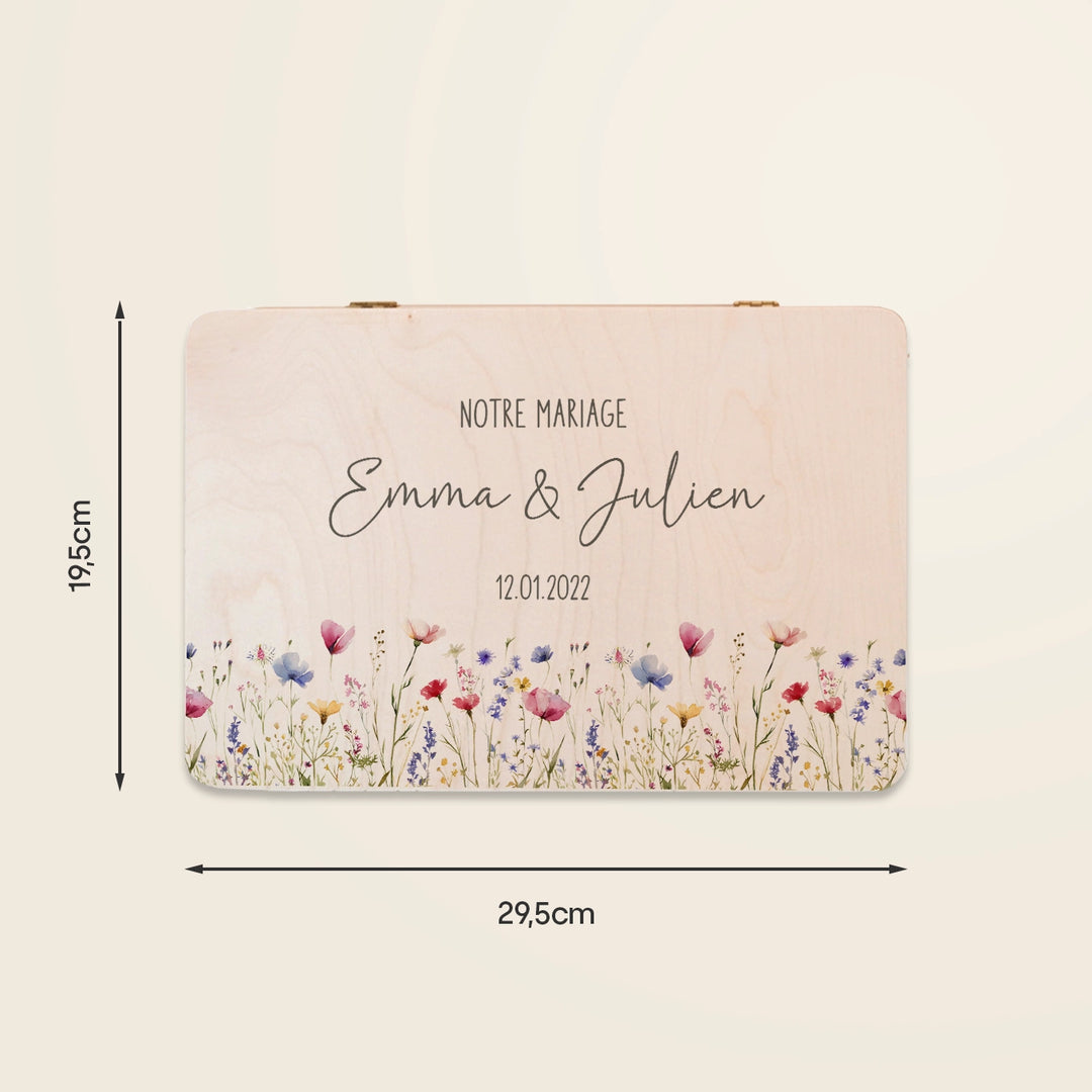 Personalisierte Erinnerungskiste Hochzeit "Blumen"