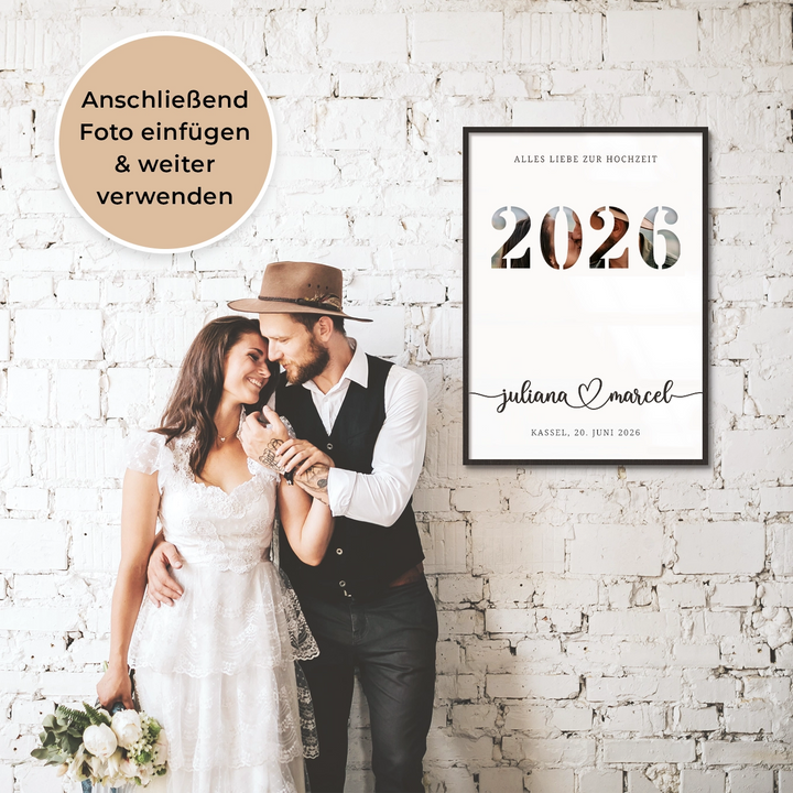 Personalisiertes Geldgeschenk zur Hochzeit "2026"