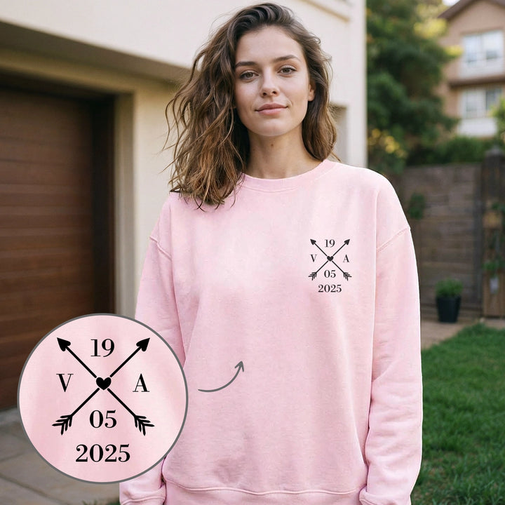 Personalisierter Sweater "Herz & Datum"