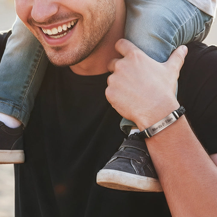 Personalisiertes Lederarmband "Papa"