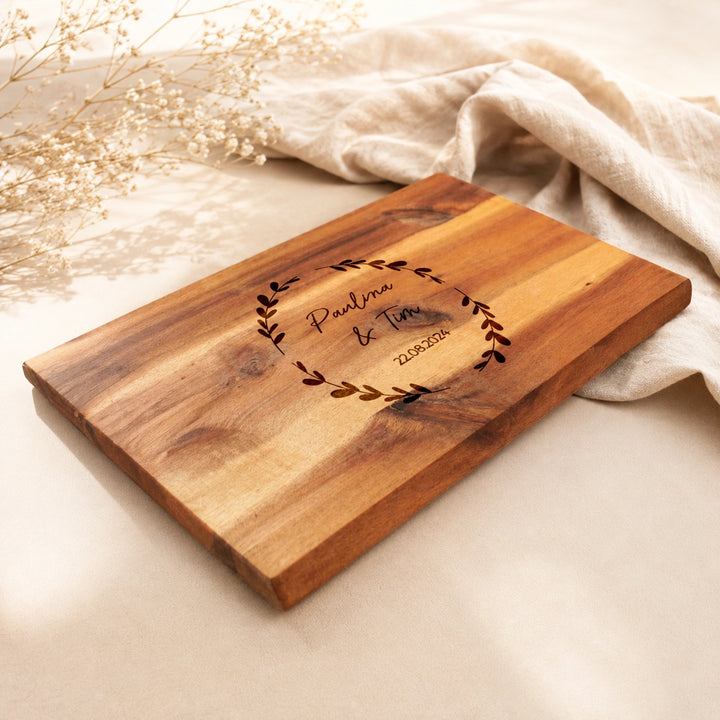 Personalisiertes Servierbrett "Hochzeit"