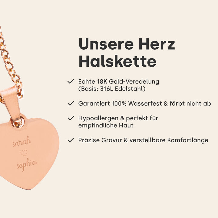 Personalisierte Halskette Herz "Familie"