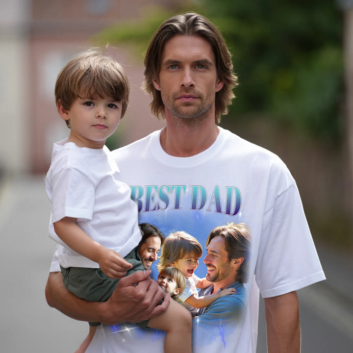 Personalisiertes T-Shirt Vintage Bootleg "DAD"
