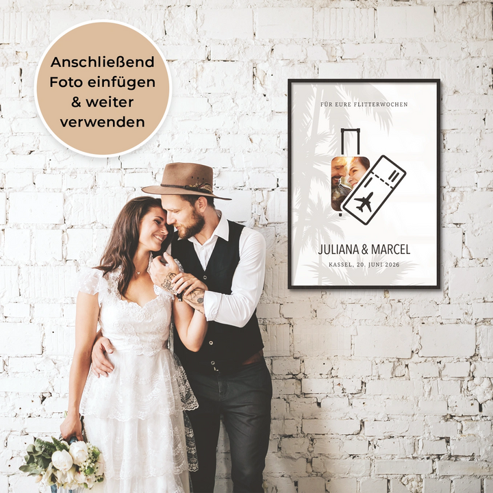 Personalisiertes Geldgeschenk zur Hochzeit "Flitterwochen"