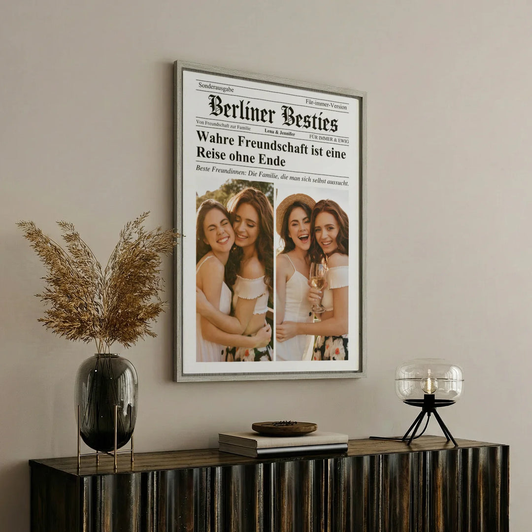 Personalisierte Magazin Leinwand "Besties Times"