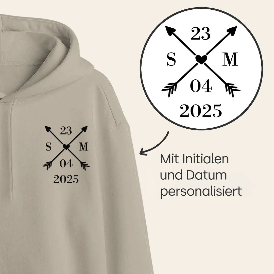 Personalisierter Hoodie "Herz & Datum"