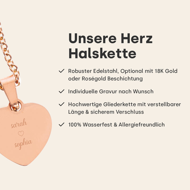 Personalisierte Halskette Herz "Familie"