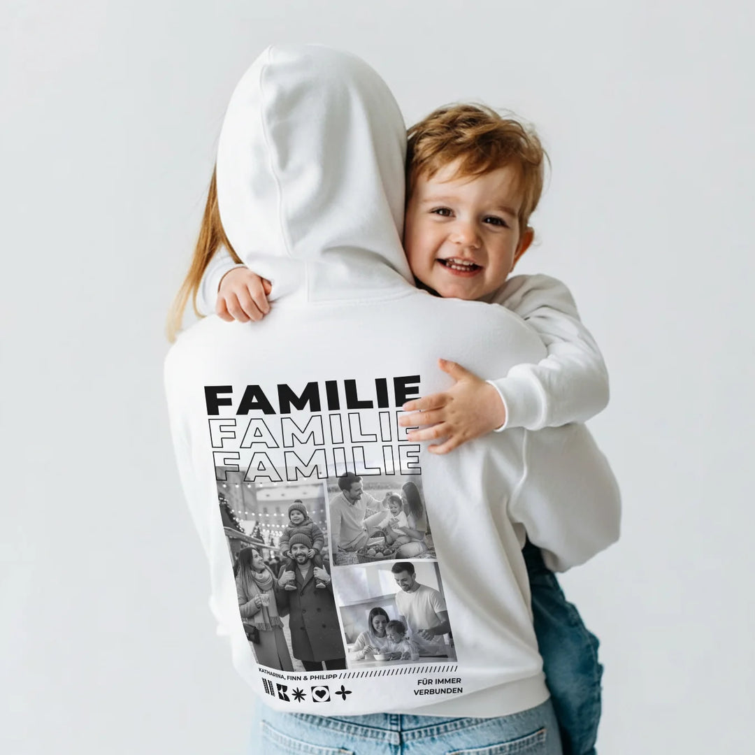Personalisierter Hoodie mit Fotos "Familie"