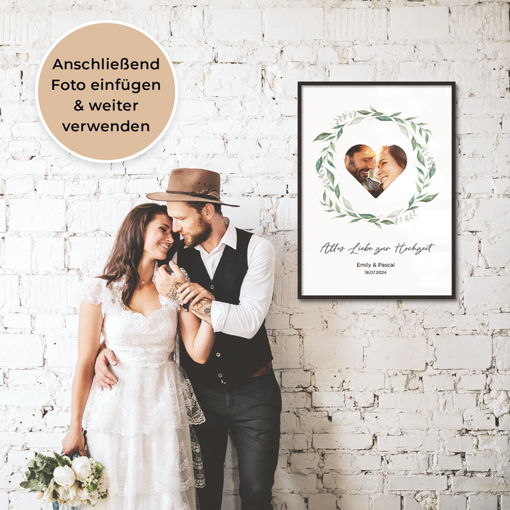 Personalisiertes Geldgeschenk zur Hochzeit "Kranz" famwalls