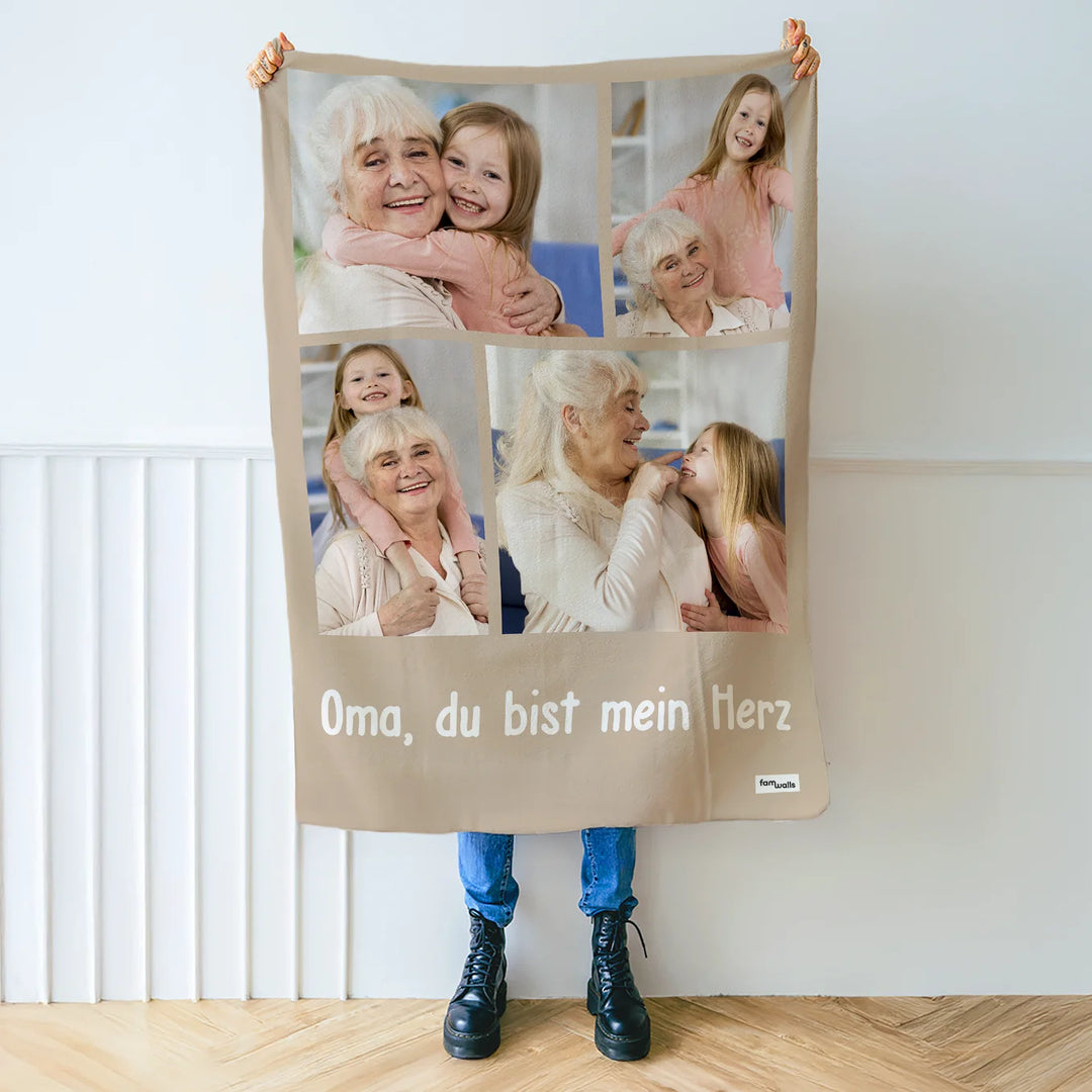 Personalisierte Decke "Foto Oma"