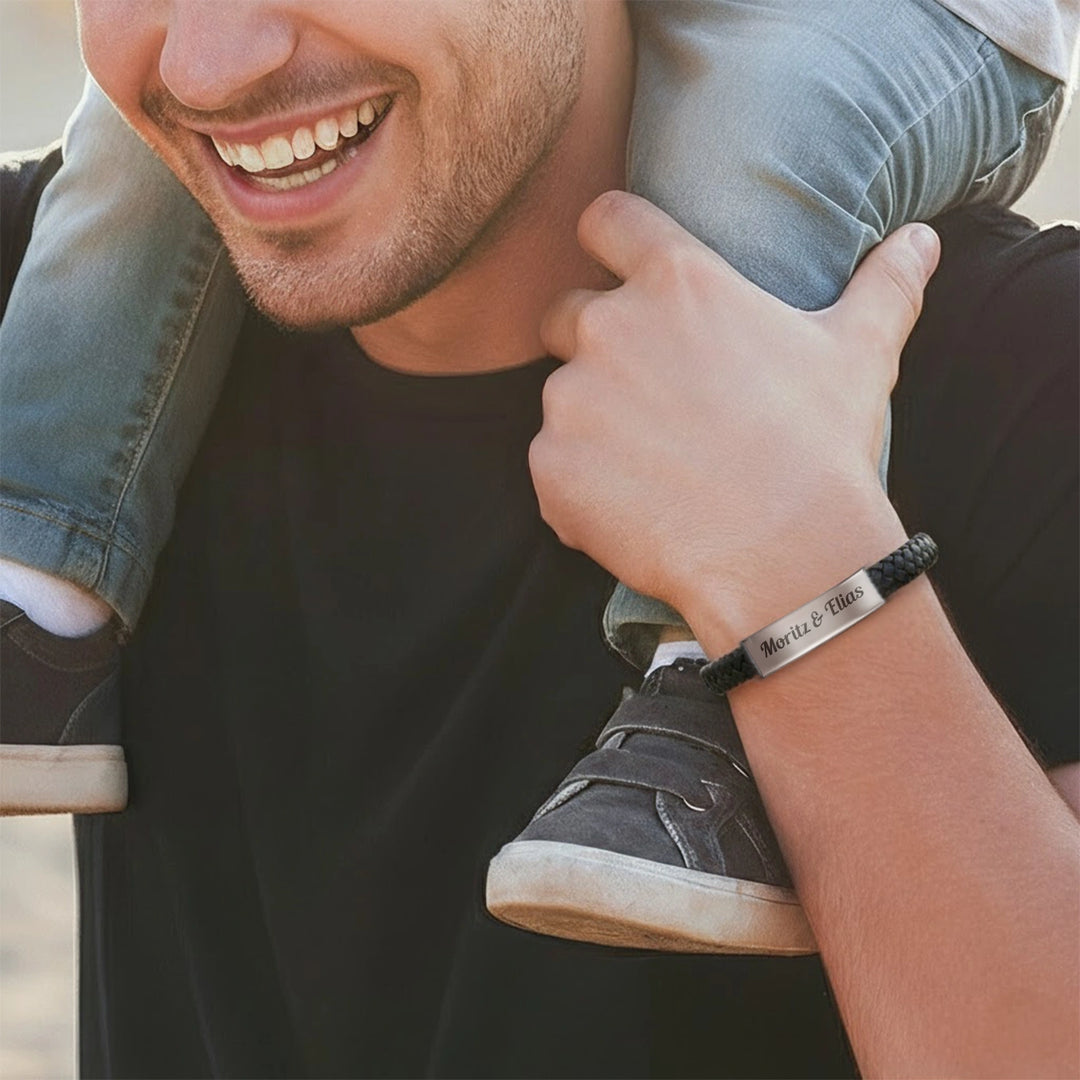 Personalisiertes Lederarmband "Papa"