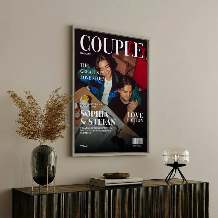 Personalisierte Leinwand "Couple Magazine"
