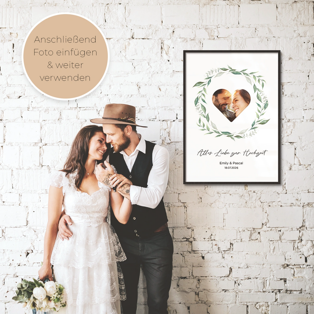 Personalisiertes Geldgeschenk zur Hochzeit "Kranz"