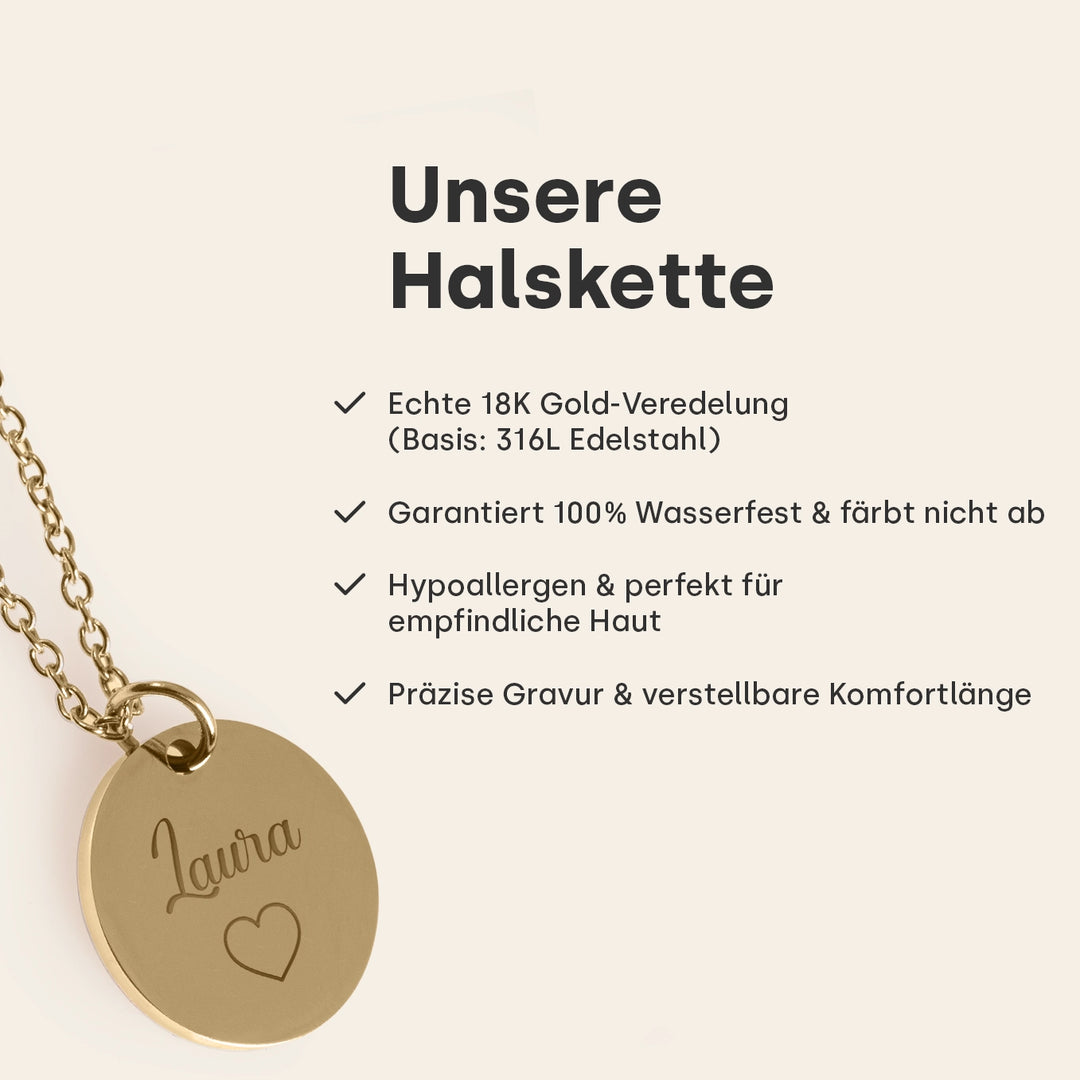 Personalisierte Kette mit Gravur "Besties"