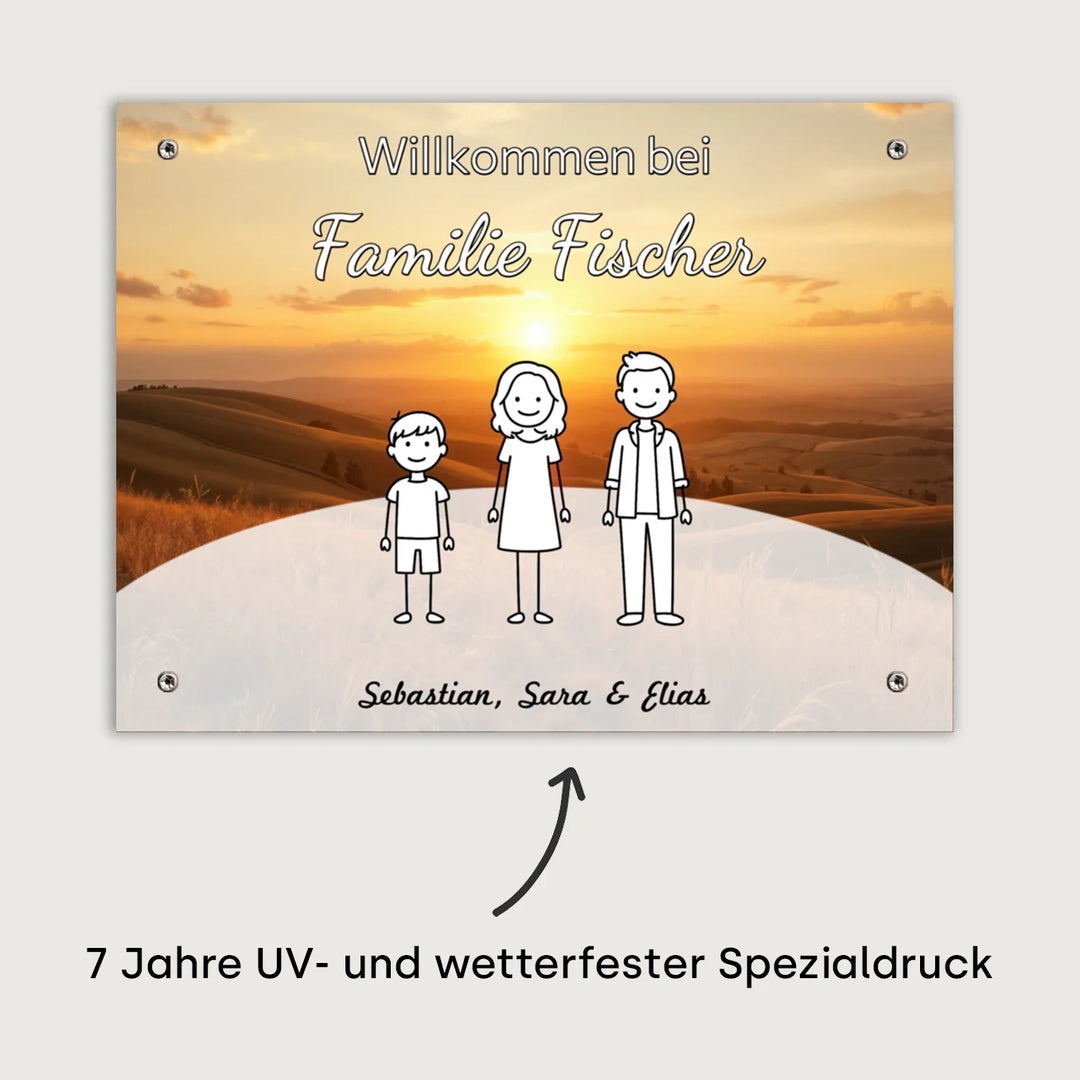 Personalisiertes Türschild "Familie"