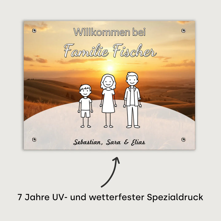 Personalisiertes Türschild "Familie"