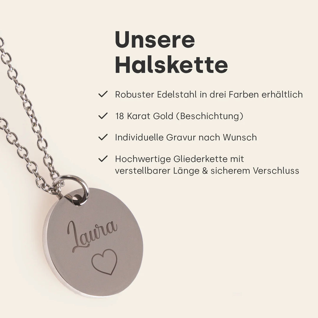 Personalisierte Kette mit Gravur "Besties"